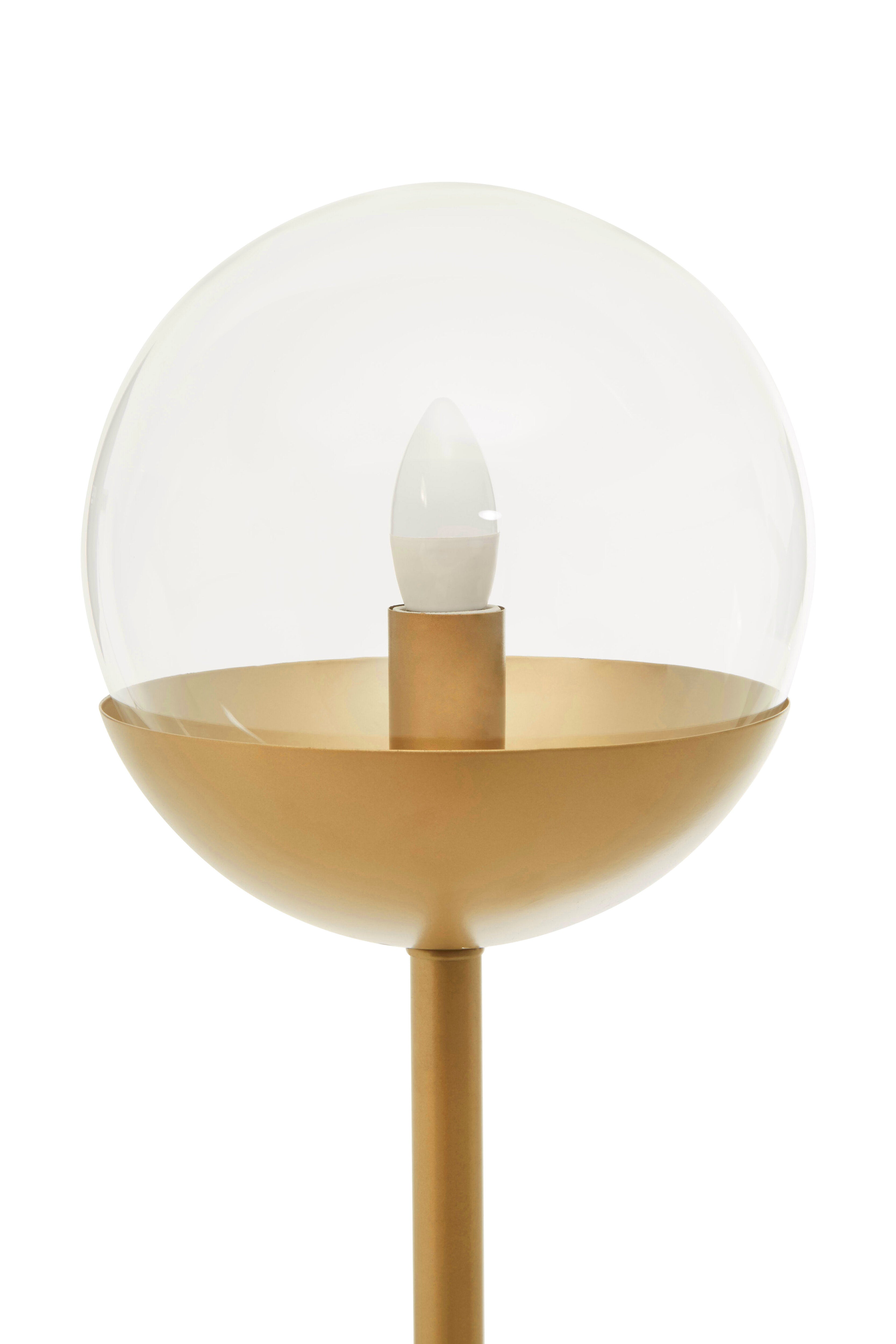 Kidston Gold Finish Metal Floor Lamp with White Marble Base